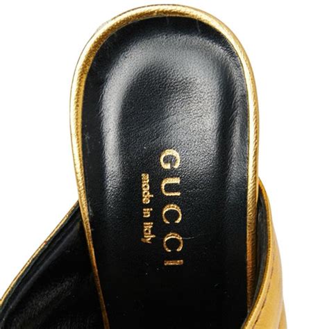 gucci webby gold mules|Gucci Webby Metallic Quilted Mules .